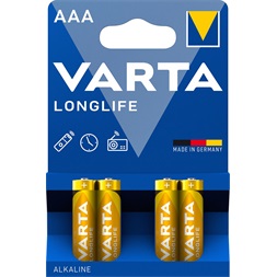 Varta 4103101414 Longlife AAA alkáli mikro ceruza elem 4db/bliszter