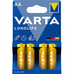 Varta 4106101414 Longlife  AA alkáli ceruza elem 4db/bliszter