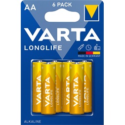 Varta 4106101436 Longlife AA (LR06) alkáli mikro ceruza elem 6db/bliszter