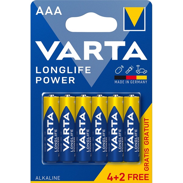 Varta 4903121436 Helps Longlife Power AAA (LR03) mikro ceruza elem 4+2db/bliszter