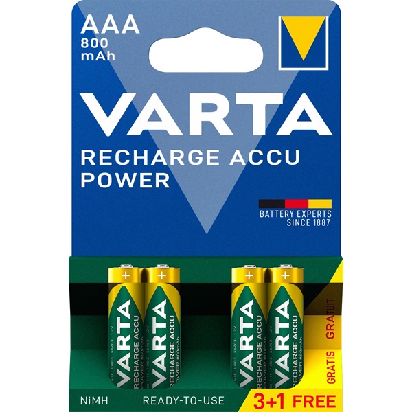 Varta 56703101494 AAA 800mAh NiMh akku 3+1 db/bliszter