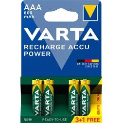 Varta 56703101494 AAA 800mAh NiMh akku 3+1 db/bliszter