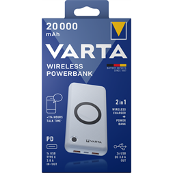 Varta 57909101111 hordozható 20000mAh vezeték nélküli töltő+ power bank