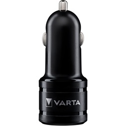 Varta 57931101401 4,8A univerzális 2xUSB fekete autós töltő Micro USB kábellel