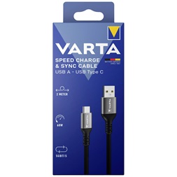 Varta 57935101111 2m 60W USB A-USB C adat- és töltőkábel