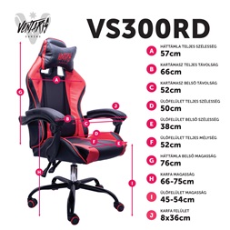 Ventaris VS300RD piros gamer szék