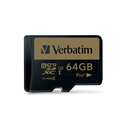 Verbatim 44034 SDXC 64GB Pro+ U3 Class 10 micro memóriakártya + adapter