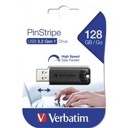 Verbatim 49319 Store`n`Go PINSTRIPE 128GB USB 3.0 fekete Flash Drive