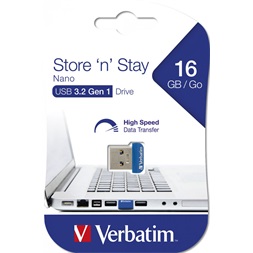 Verbatim 98709 Store `n` Stay 16GB USB 3.0 nano kék Flash Drive