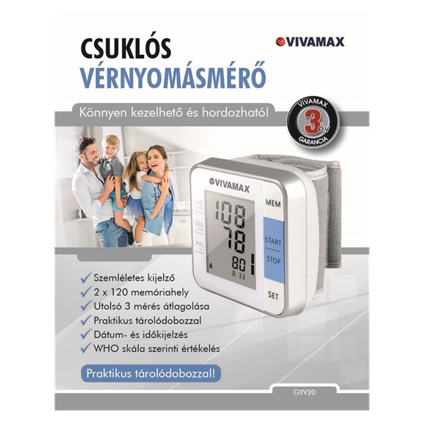 Vivamax GYV20 csuklós vérnyomásmérő