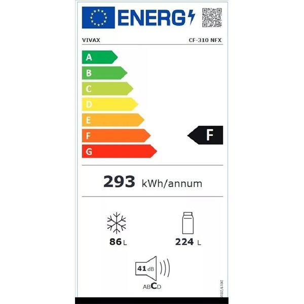 Vivax CF-310 NFX alulfagyasztós hűtőszekrény