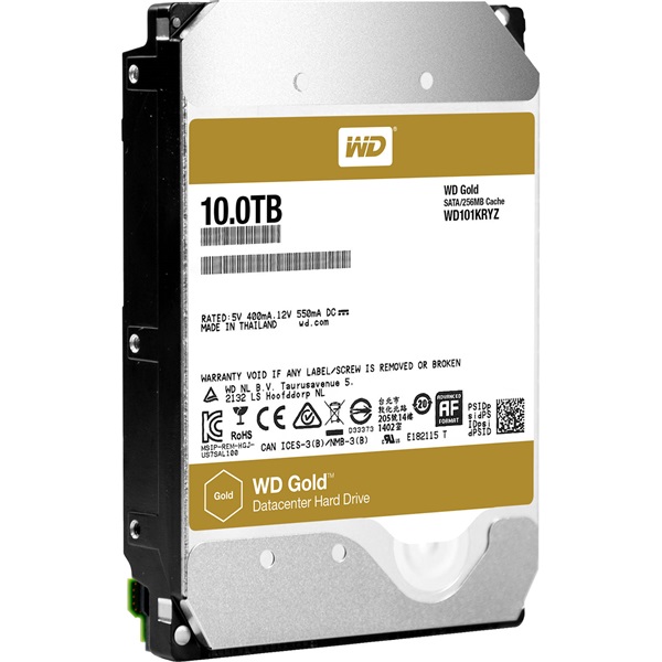 Western Digital 3,5" 10000GB belső SATAIII 7200RPM 256MB Gold WD101KRYZ winchester