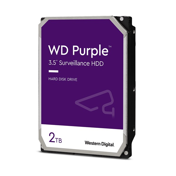 Western Digital 3,5" 2000GB belső SATAIII 5400RPM 256MB PURPLE WD22PURZ winchester 3 év