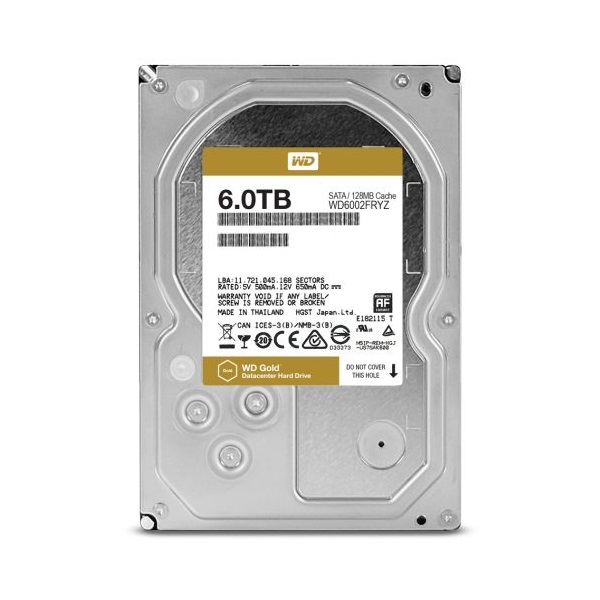 Western Digital 3,5" 6000GB belső SATAIII 7200RPM 128MB Gold WD6002FRYZ winchester