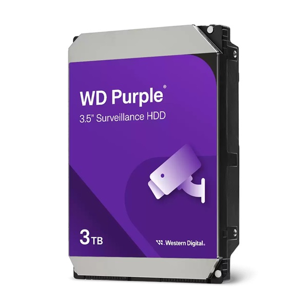 Western Digital 3,5" 3000GB belső SATAIII 5400RPM 256MB PURPLE WD33PURZ winchester 3 év