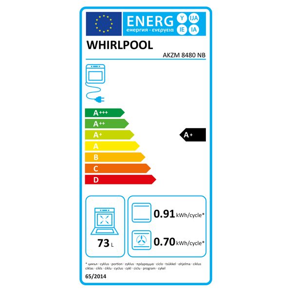 Whirlpool AKZM 8480 NB fekete beépíthető sütő