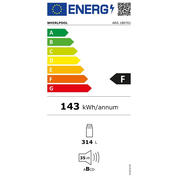 Whirlpool ARG 180701 beépíthető egyajtós hűtőszekrény