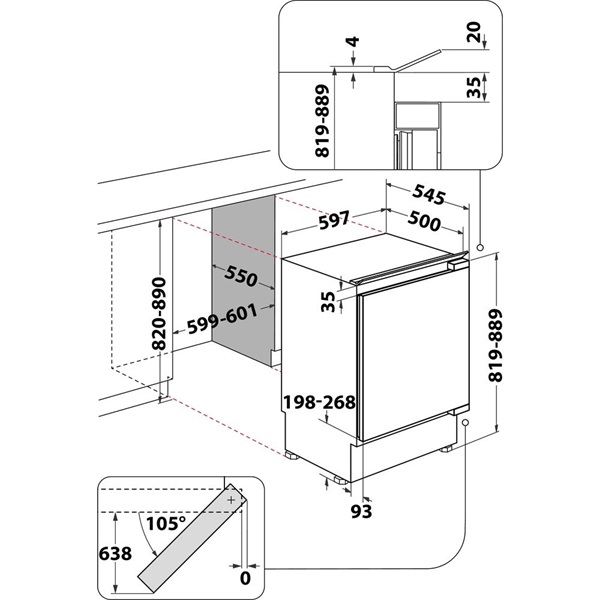 Whirlpool ARG 913 1 beépíthető hűtőszekrény