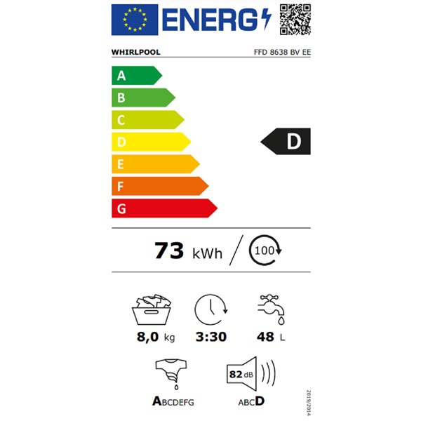 Whirlpool FFD 8638 BV EE elöltöltős mosógép