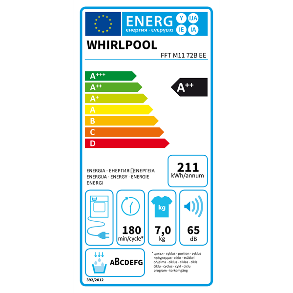 Whirlpool FFT M11 72B EE 7 kg hőszivattyús szárítógép