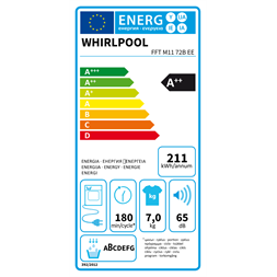 Whirlpool FFT M11 72B EE 7 kg hőszivattyús szárítógép