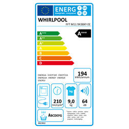 Whirlpool FFT M11 9X3BXY EE 9 kg hőszivattyús szárítógép