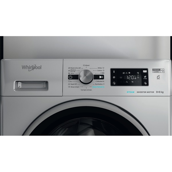 Whirlpool FFWDB 964369 SBSV EE ezüst elöltöltős mosó-szárítógép