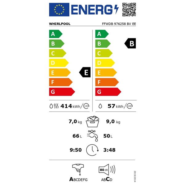 Whirlpool FFWDB 976258 BV EE elöltöltős mosó-szárítógép