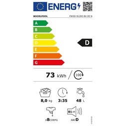 Whirlpool FWSD 81283BV EE keskeny elöltöltős mosógép