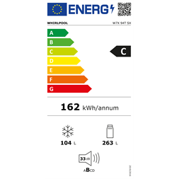 Whirlpool W7X 94T SX Total NoFrost inox alulfagyasztós hűtőszekrény