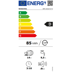 Whirlpool WFO 3O32 N P X 14 terítékes inox mosogatógép