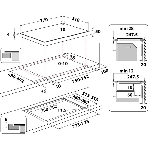 Whirlpool WF S0377 NE/IXL beépíthető indukciós főzőlap