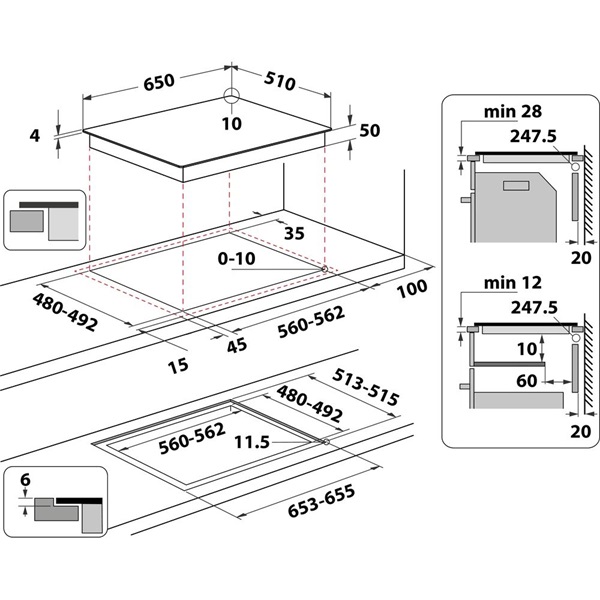 Whirlpool WF S2765 NE/IXL beépíthető indukciós főzőlap