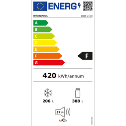 Whirlpool WQ9 U1GX Side-by-Side inox alulfagyasztós hűtőszekrény