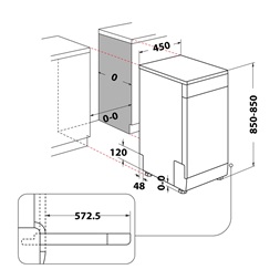 Whirlpool WSFO 3O23 PF X keskeny mosogatógép