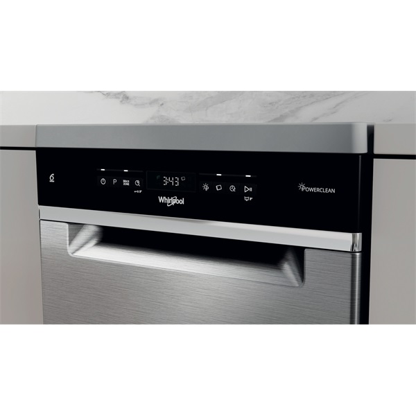 Whirlpool WSFO 3O34 PF X keskeny 10 terítékes inox mosogatógép