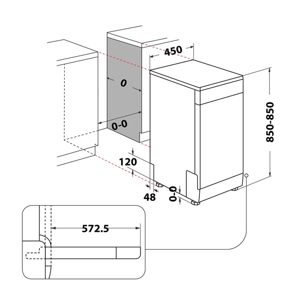 Whirlpool WSFO 3O34 PF X keskeny 10 terítékes inox mosogatógép