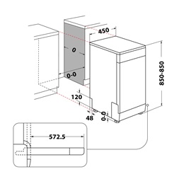 Whirlpool WSFO 3O34 PF X keskeny 10 terítékes inox mosogatógép