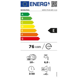 Whirlpool WSFO 3T125 6PC X keskeny mosogatógép