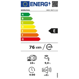 Whirlpool WSIC 3M27 C beépíthető keskeny 10 terítékes mosogatógép