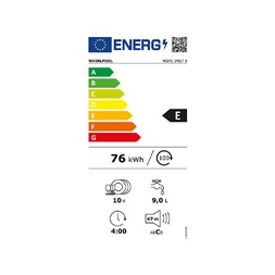 Whirlpool WSBC 3M27 X beépíthető keskeny 10 terítékes inox mosogatógép