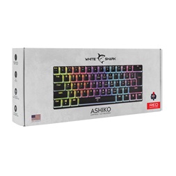 White Shark ASHIKO GK-2202B/R-US fekete mechanikus (red switch) gamer billentyűzet