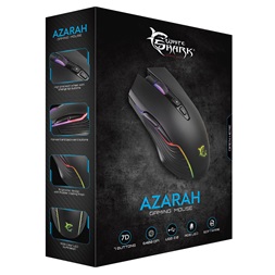 White Shark AZARAH GM-5003 6400dpi fekete gamer egér