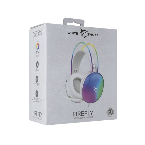 White Shark FIREFLY GH-2342W fehér gamer fejhallgató