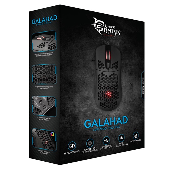 White Shark GALAHAD GM-5007B 6400 dpi fekete gamer egér