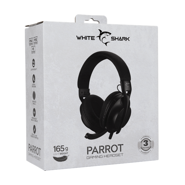 White Shark WS GH-2440B PARROT-B fekete gamer headset