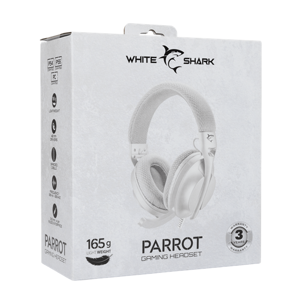 White Shark WS GH-2440W/G PARROT-W/G fehér-szürke gamer headset