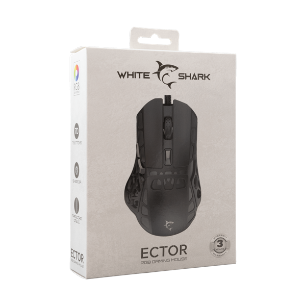 White Shark WS GM-5016B ECTOR-B vezetékes fekete gamer egér