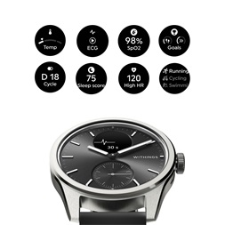 Withings HWA10-model 4 ScanWatch 2 42mm fekete okosóra