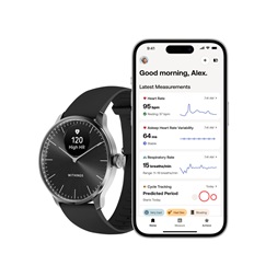 Withings HWA11-model 5 ScanWatch Light 37mm fekete okosóra